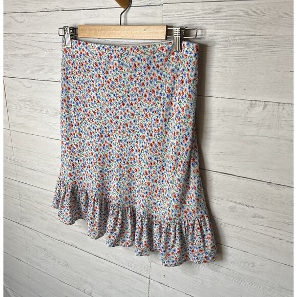 Rails Skirt Womens Size Medium Lara Wild Daisies Floral High Low Ruffle Hem Mini - Picture 15 of 16
